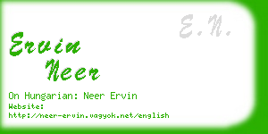 ervin neer business card